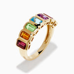 Multi Gemstone Bezel-Set Band in 14K Yellow Gold view 4
