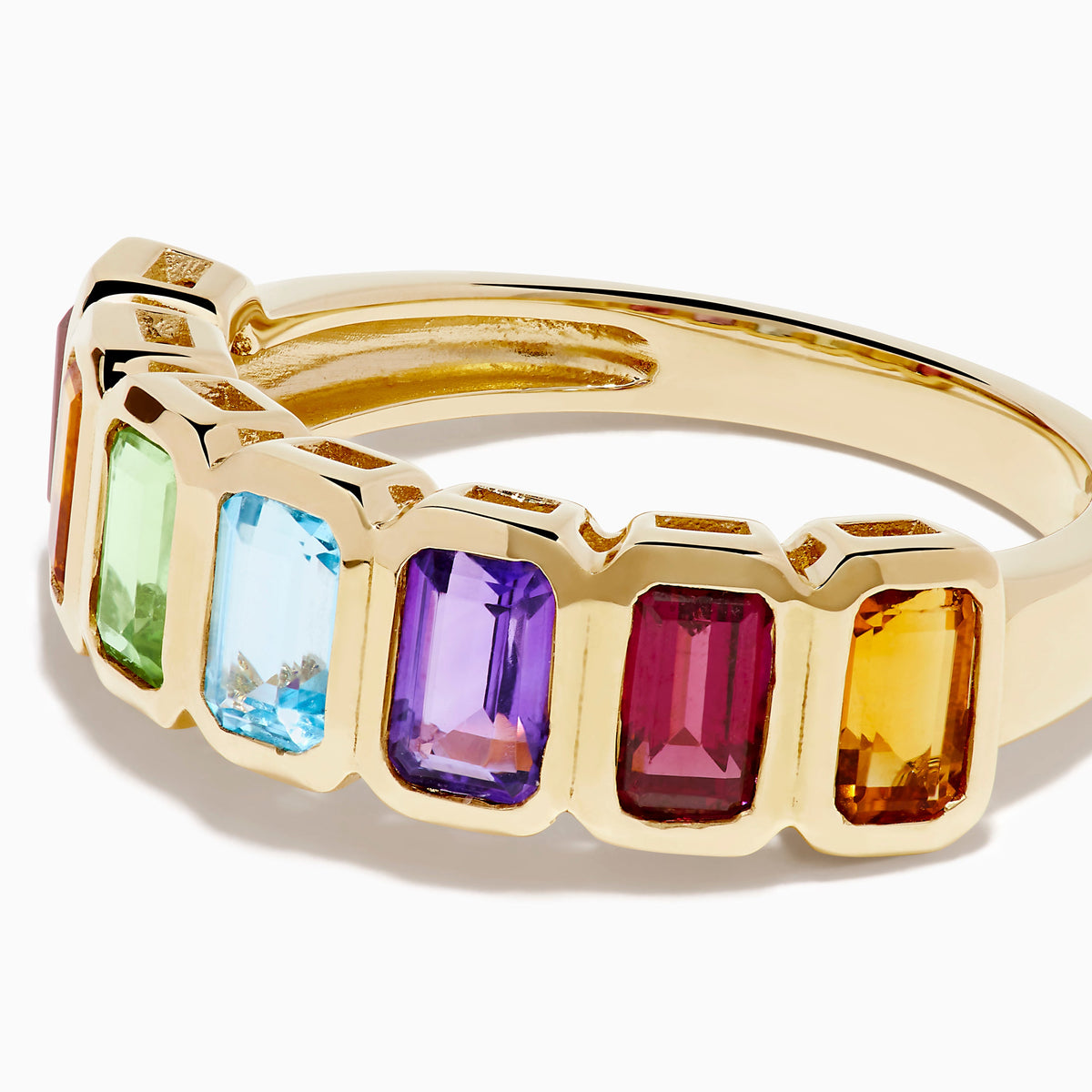 Multi Gemstone Bezel-Set Band in 14K Yellow Gold view 2