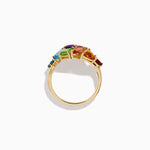 Multi Color Gemstone Bypass Ring in 14K Yellow Gold view 4