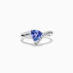 Tanzanite and Diamond Ring in 14K White Gold, 1.24 ctw