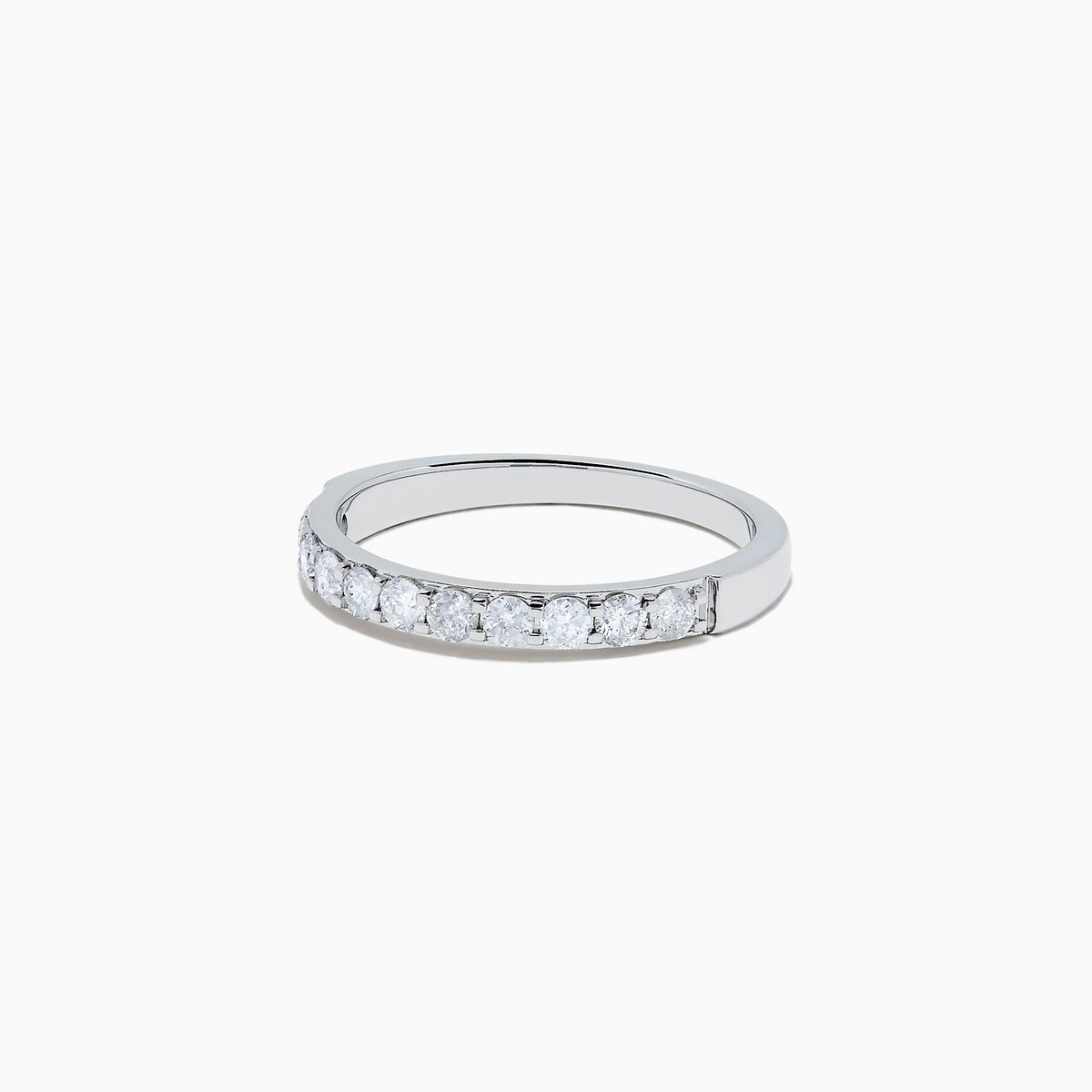 Diamond half-anniversary band in 14K white gold, side view