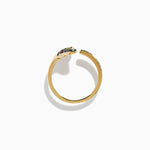 Multi Sapphire Open Whale Tail Ring in 14K Yellow Gold view 3