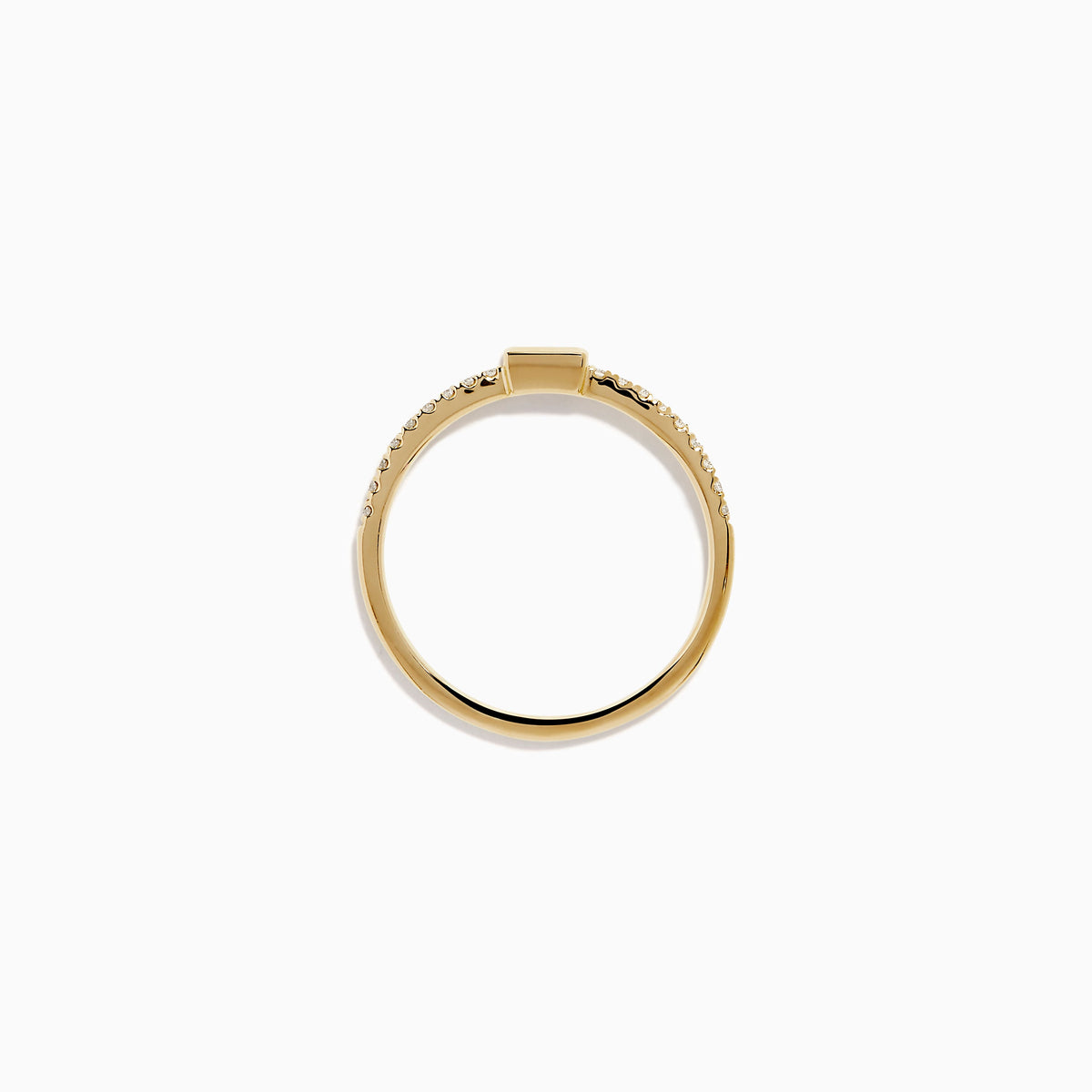 Baguette Ruby and Diamond Pavé Ring in 14K Yellow Gold view 3