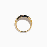 Espresso, Black and White Diamond Chevron Pavé Ring in 14K Yellow Gold view 3