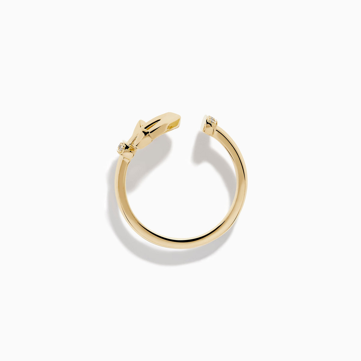 Diamond Open Anchor Ring in 14K Yellow Gold view 3