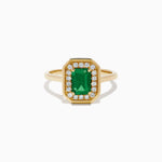 Emerald and Diamond Ring in 14K Yellow Gold
