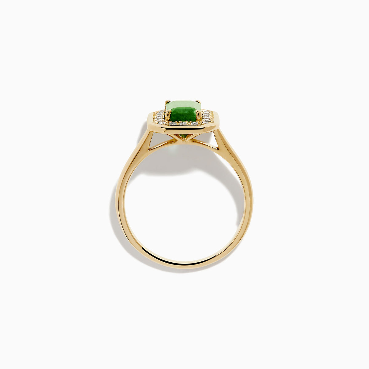Emerald and Diamond Ring in 14K Yellow Gold view 3