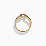 Black and White Diamond Open Geometric Ring in 14K Yellow Gold view 3