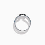 Blue and White Diamond Open Geometric Ring in 14K White Gold view 3