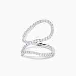 Diamond Pave Wave Ring in 14K White Gold
