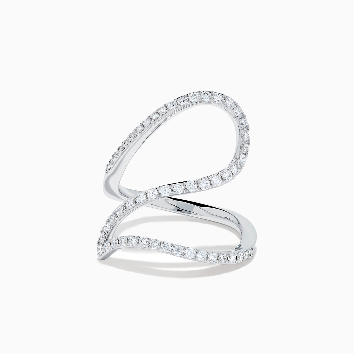 Diamond Pave Wave Ring in 14K White Gold