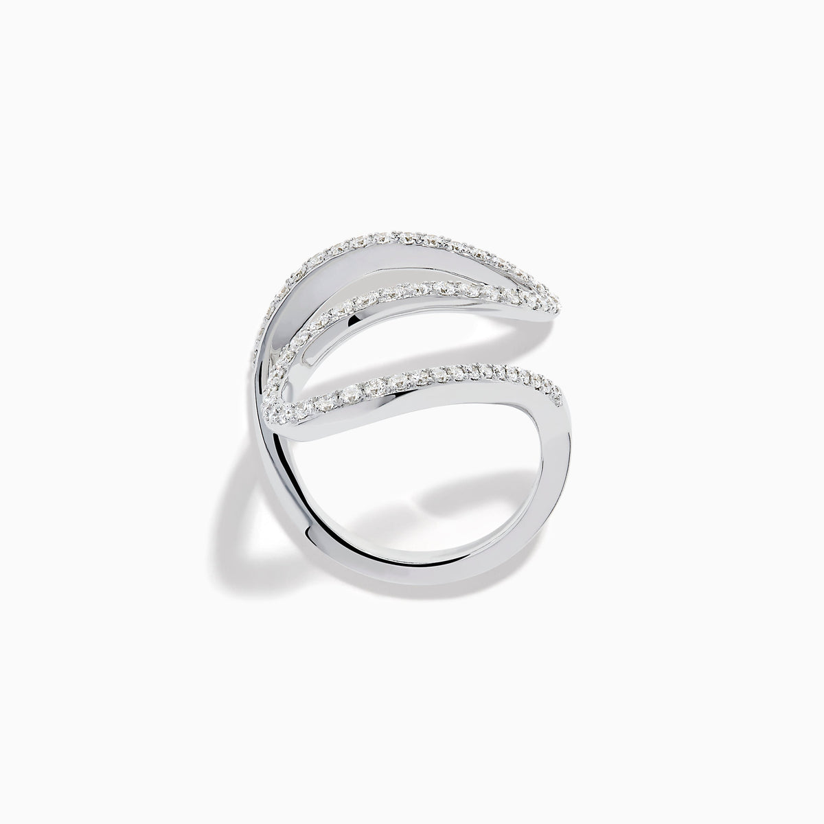 Diamond Pave Wave Ring in 14K White Gold view 3