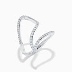 Diamond Pave Wave Ring in 14K White Gold view 4