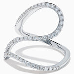 Diamond Pave Wave Ring in 14K White Gold view 2