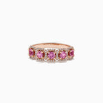 Pink Sapphire and Diamond Ring in 14K Rose Gold, 0.85 ctw