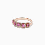 Pink Sapphire and Diamond Ring in 14K Rose Gold, 0.85 ctw view 2