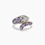 Pink Sapphire and Diamond Panther Ring in 14K Yellow Gold