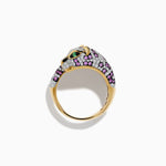 Pink Sapphire and Diamond Panther Ring in 14K Yellow Gold view 3