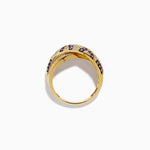 Pink Sapphire and Diamond Panther Print Ring in 14K Yellow Gold view 3