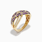 Pink Sapphire and Diamond Panther Print Ring in 14K Yellow Gold view 4