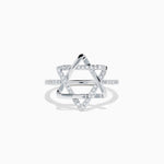 Diamond Pavé Star of David Ring in 14K White Gold