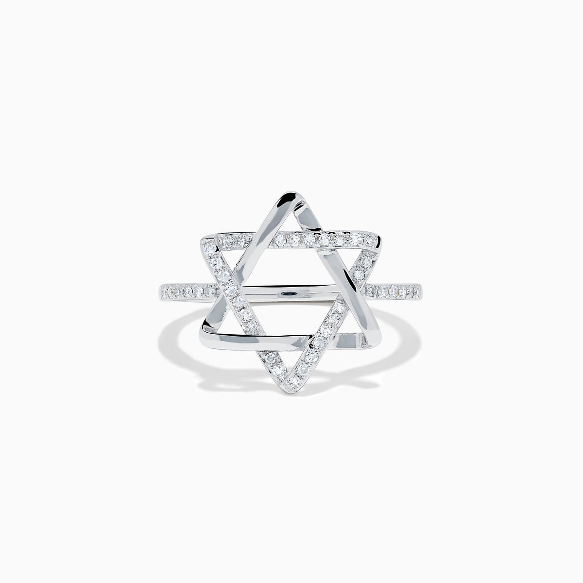 Diamond Pavé Star of David Ring in 14K White Gold