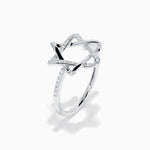 Diamond Pavé Star of David Ring in 14K White Gold view 4