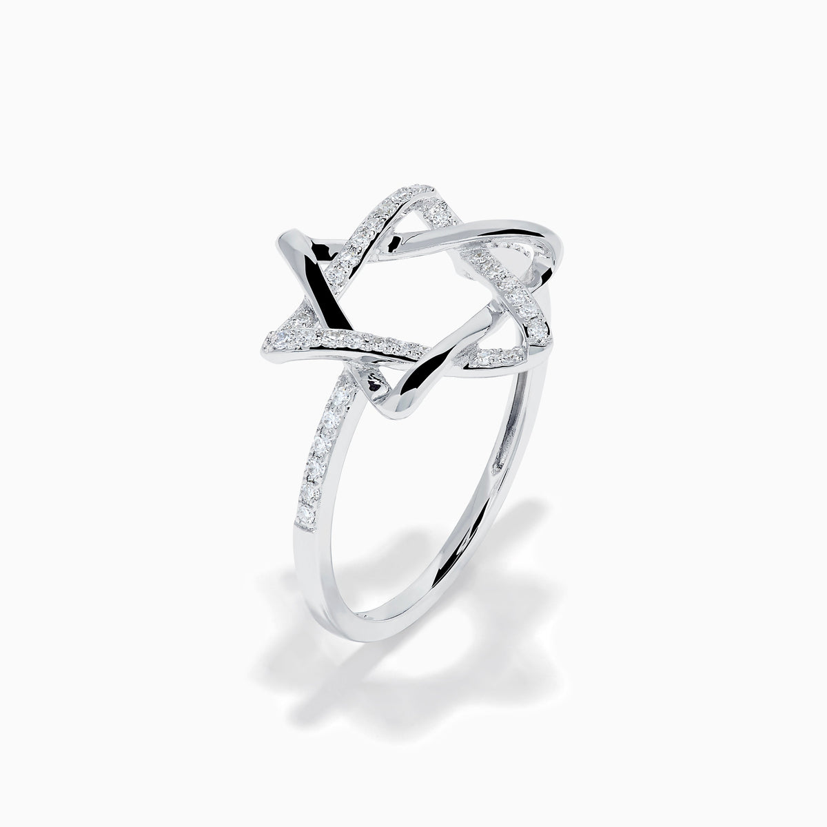 Diamond Pavé Star of David Ring in 14K White Gold view 4