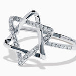 Diamond Pavé Star of David Ring in 14K White Gold view 2