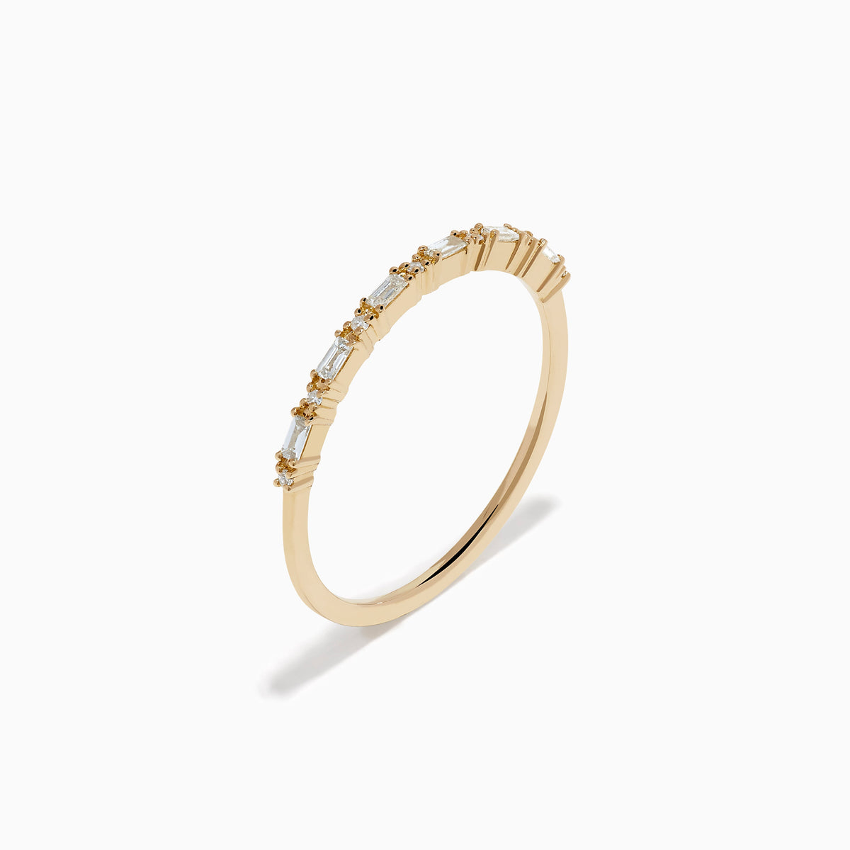 Diamond Baguette Stacking Band in 14K Yellow Gold view 4