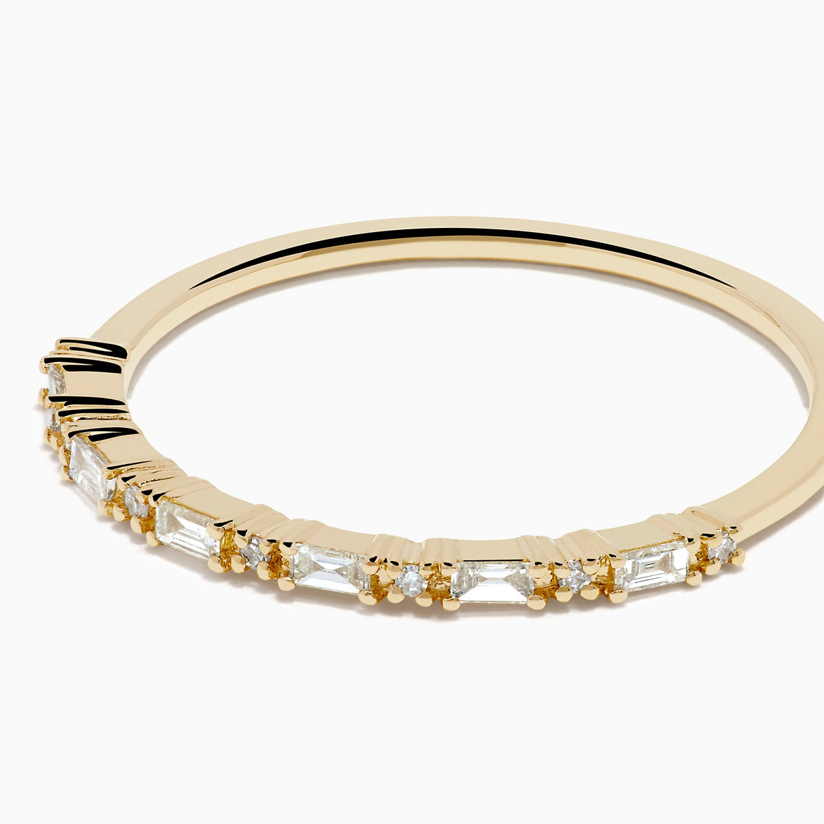 Diamond Baguette Stacking Band in 14K Yellow Gold view 2