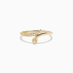 Diamond Pave Snake Ring in 14K Yellow Gold