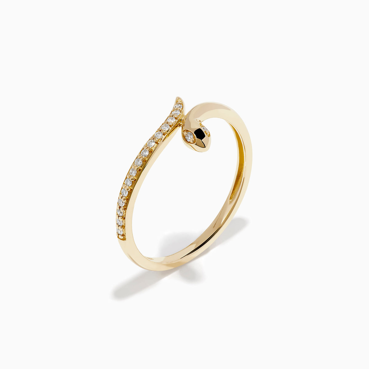 Diamond Pave Snake Ring in 14K Yellow Gold view 4