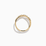 Mixed Shape Diamond Crisscross Ring in 14K Yellow Gold view 3