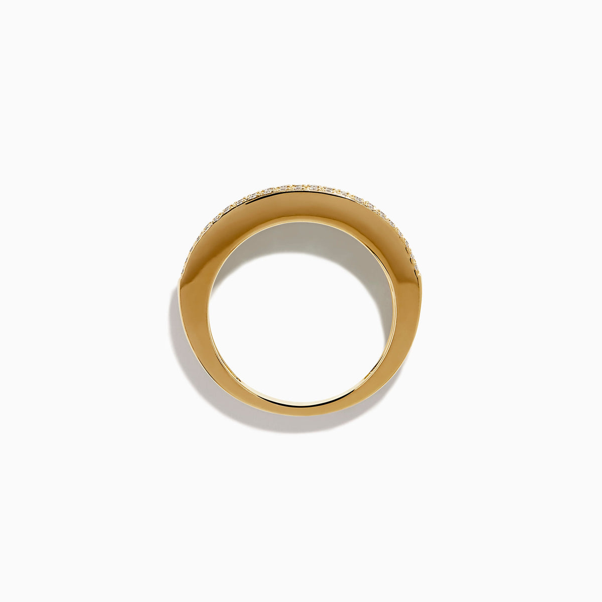 Emerald and Diamond Pavé Channel-Set Ring in 14K Yellow Gold view 3