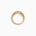 Multi Sapphire and Diamond Curved Stacking Band in 14K Yellow Gold view 3