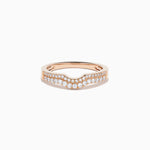 Diamond Pave Double-Row Curved Band in 14K Rose Gold
