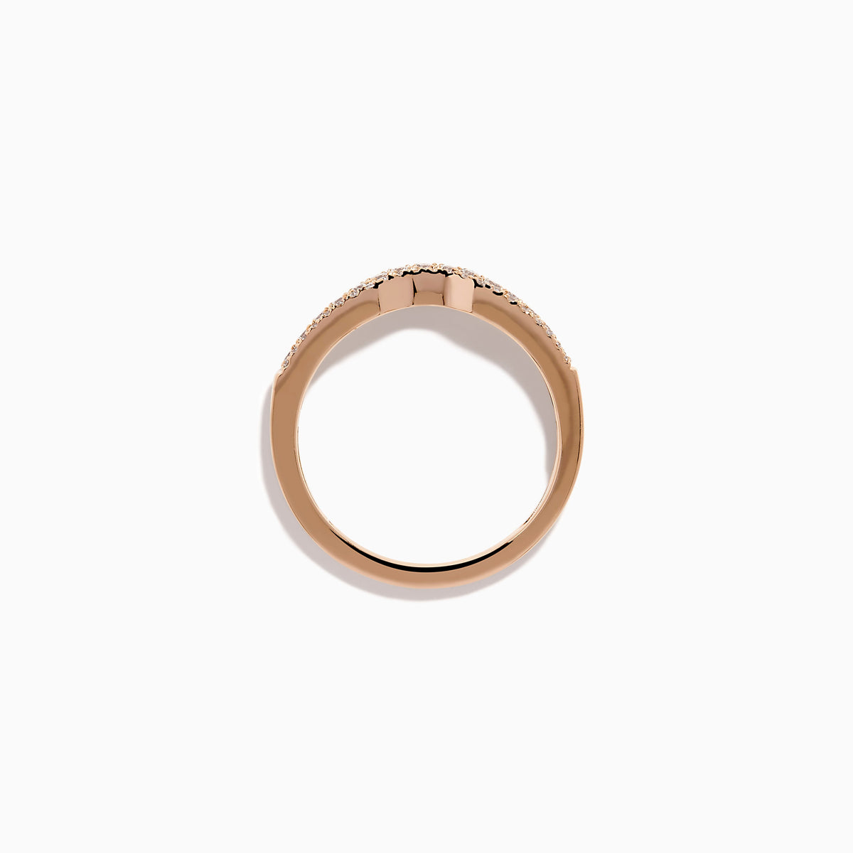 Diamond Pave Double-Row Curved Band in 14K Rose Gold view 3