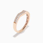 Diamond Pave Double-Row Curved Band in 14K Rose Gold view 4