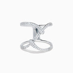Diamond Pave Infinity Crossover Ring in 14K White Gold