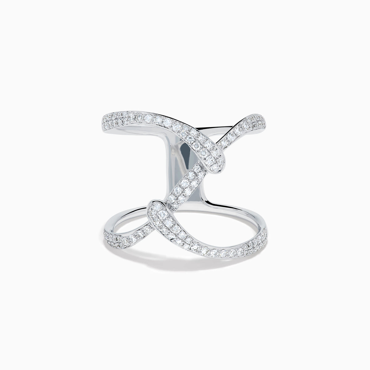 Diamond Pave Infinity Crossover Ring in 14K White Gold
