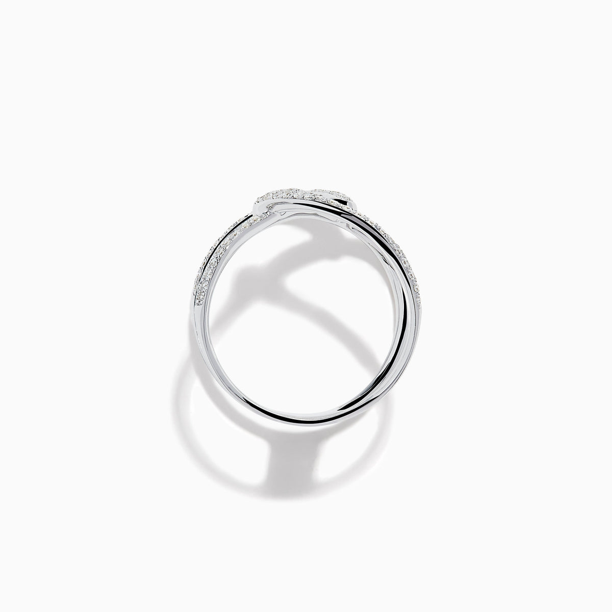 Diamond Pave Infinity Crossover Ring in 14K White Gold view 3