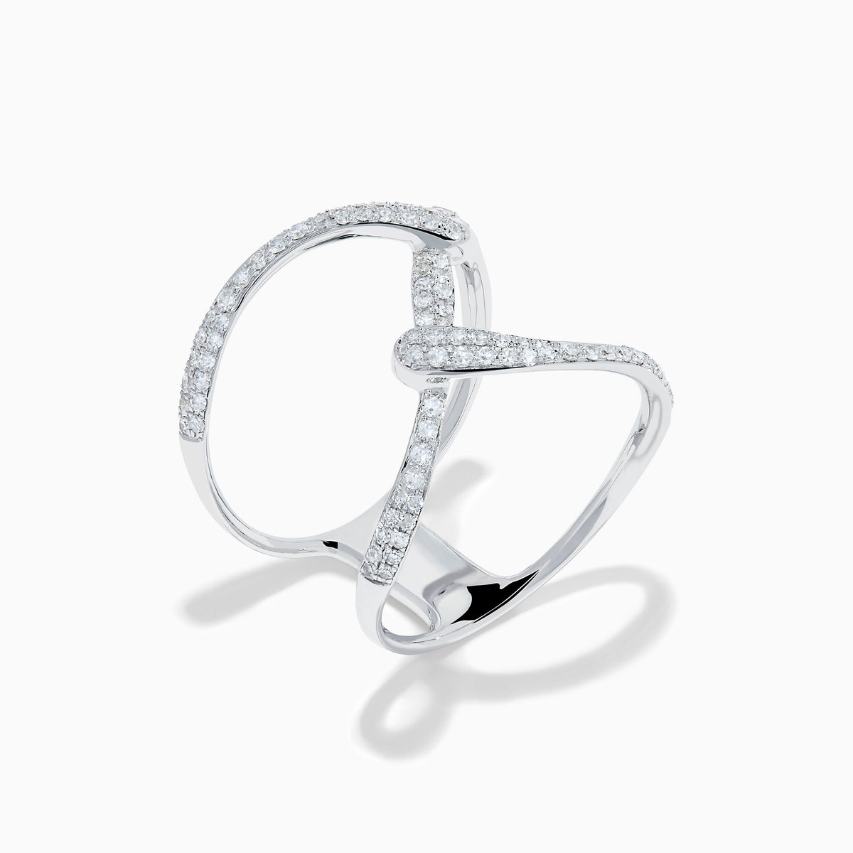 Diamond Pave Infinity Crossover Ring in 14K White Gold view 4