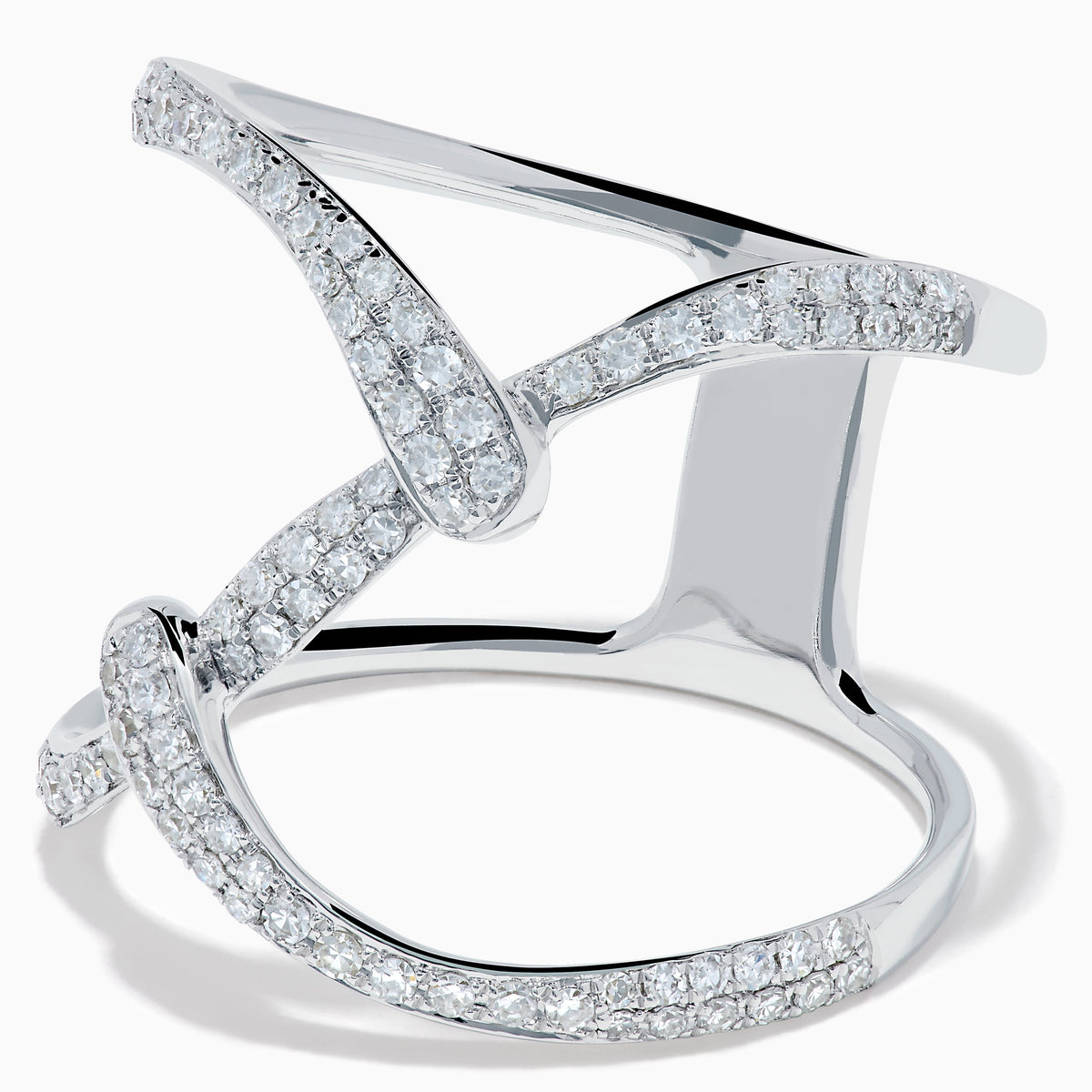 Diamond Pave Infinity Crossover Ring in 14K White Gold view 2