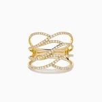 Diamond Pavé Wave Ring in 14K Yellow Gold