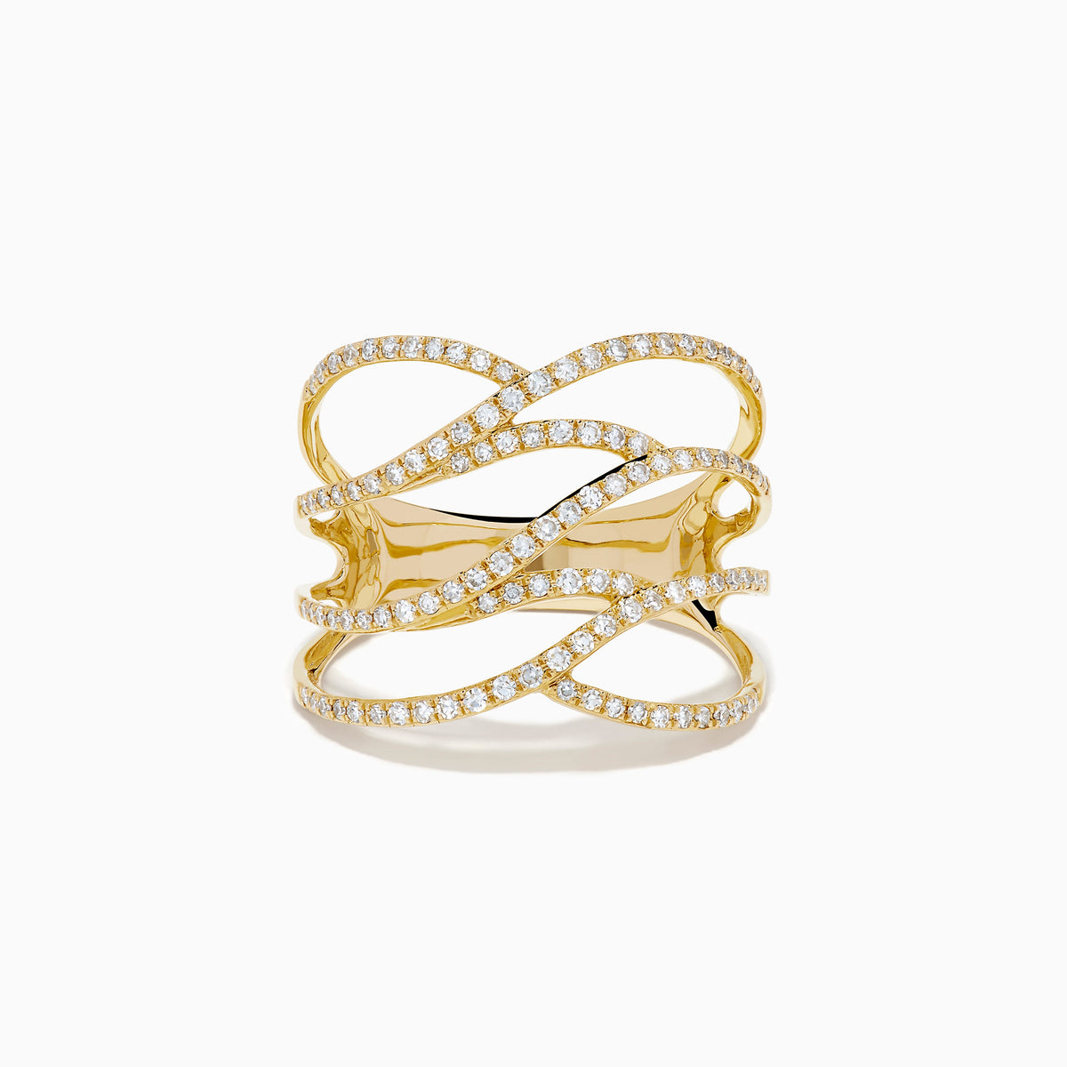 Diamond Pavé Wave Ring in 14K Yellow Gold