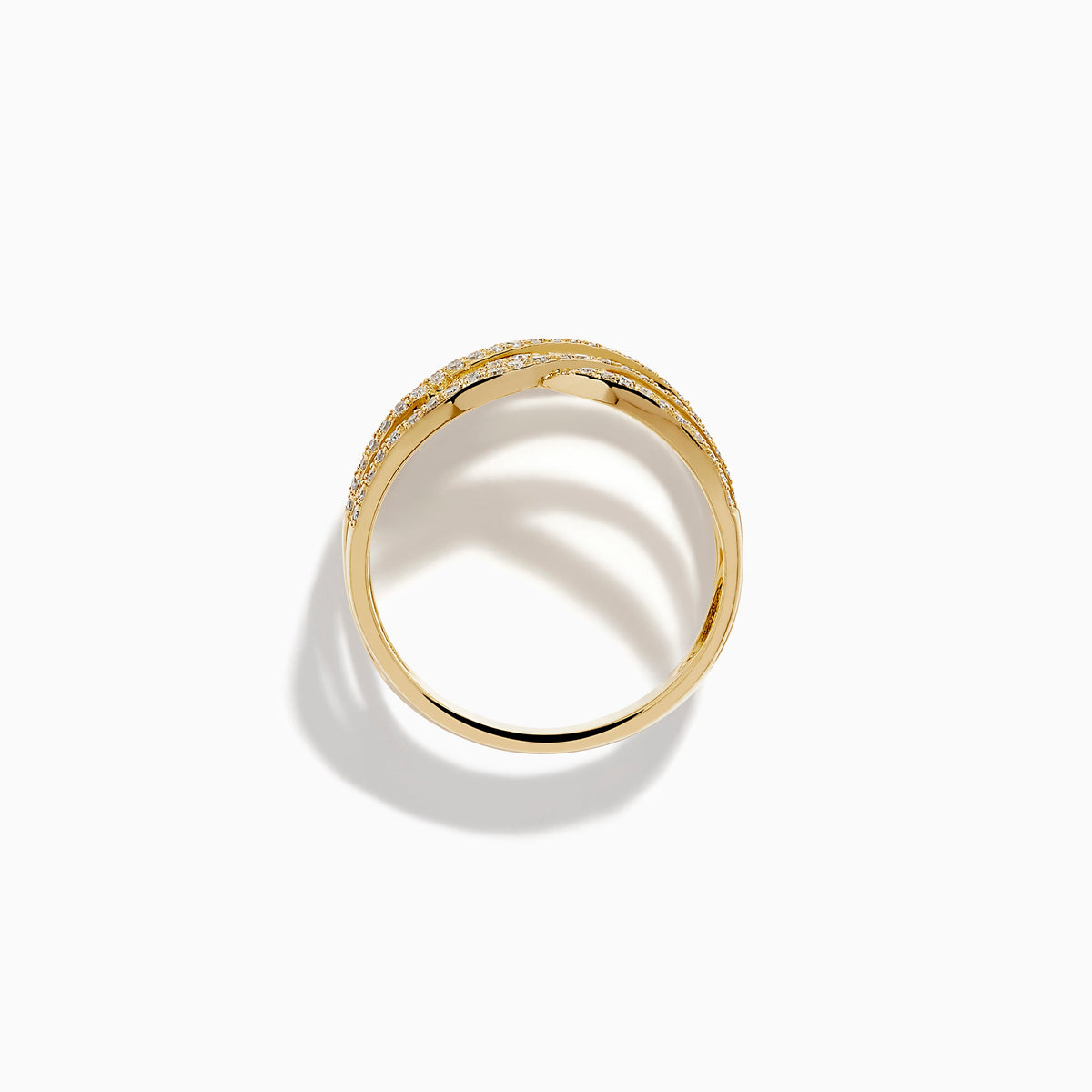 Diamond Pavé Wave Ring in 14K Yellow Gold view 3