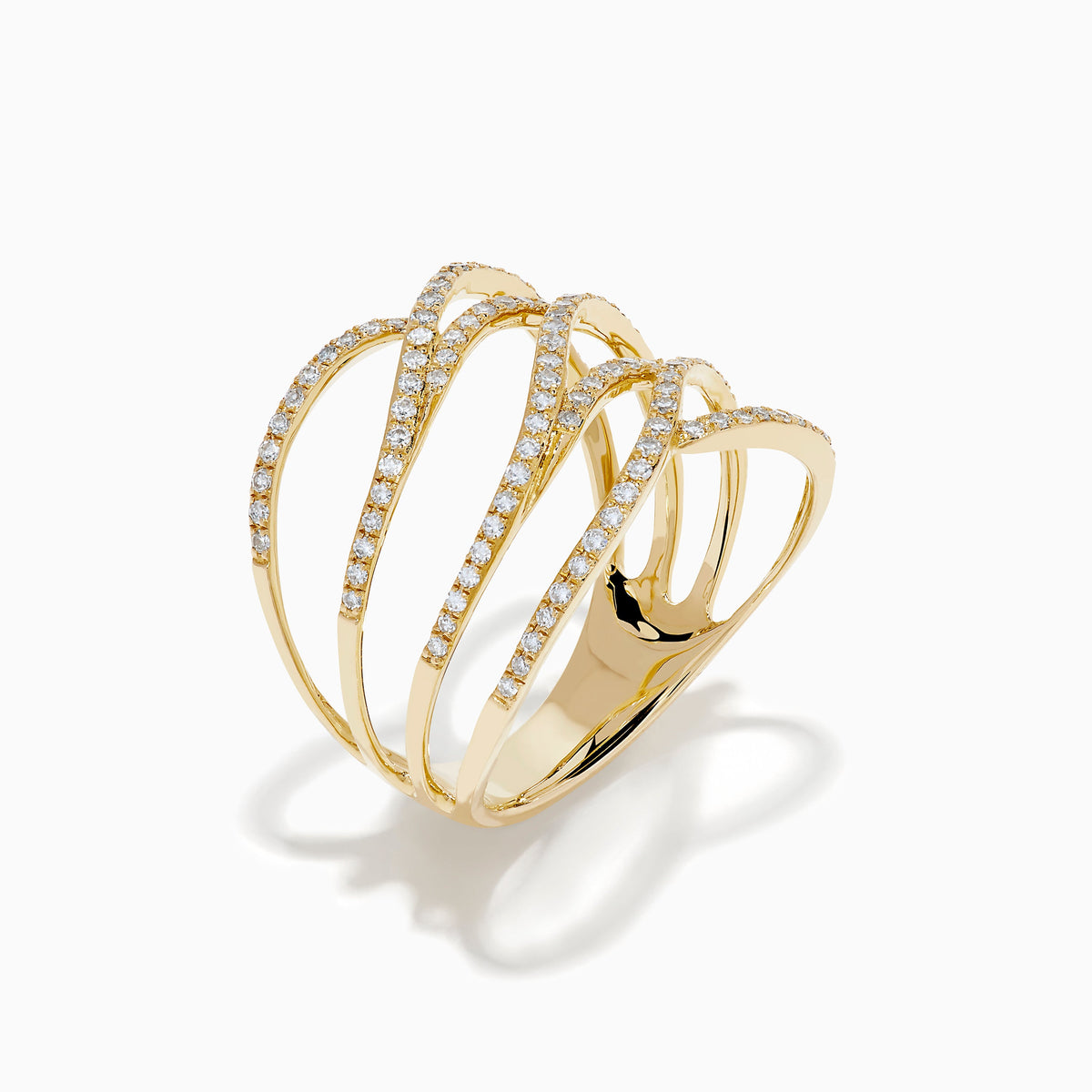 Diamond Pavé Wave Ring in 14K Yellow Gold view 4