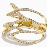 Diamond Pavé Wave Ring in 14K Yellow Gold view 2