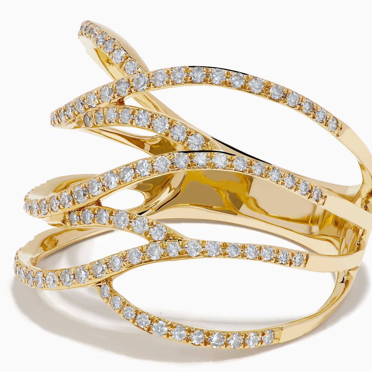 Diamond Pavé Wave Ring in 14K Yellow Gold view 2